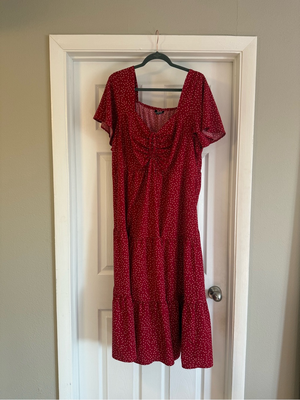 22-24 BloomChic. Red Polka Dot Short Sleeve Dress